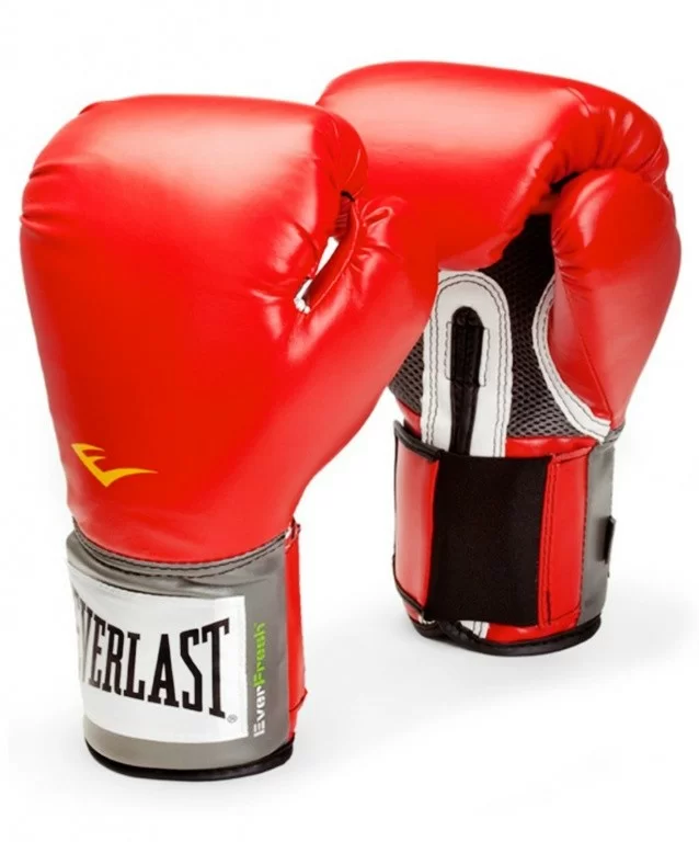 Реальное фото Перчатки боксерские Everlast Pro Style Anti-MB PU 10oz тренировочные красные 2110U от магазина СпортСЕ