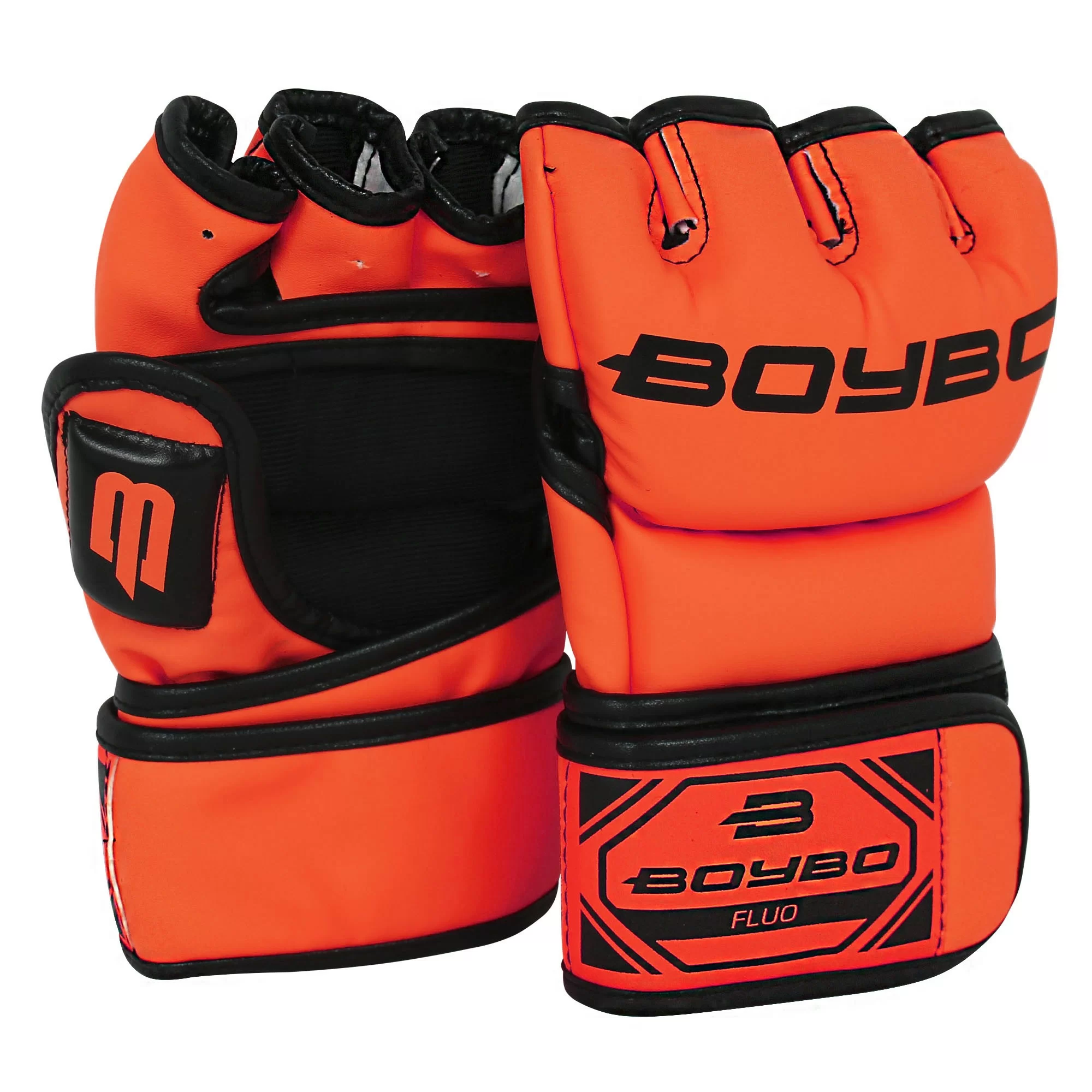 Реальное фото Перчатки ММА BoyBo Fluo Flex оранжевые от магазина СпортСЕ
