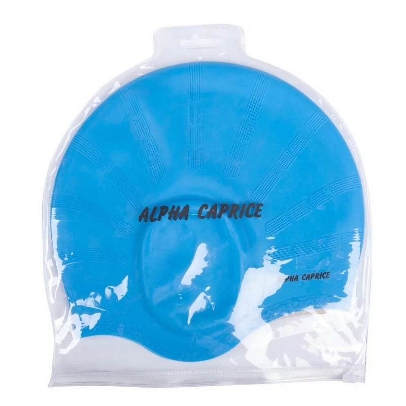 Реальное фото Шапочка для плавания Alpha Caprice SCU с ушами lt.blue от магазина СпортСЕ