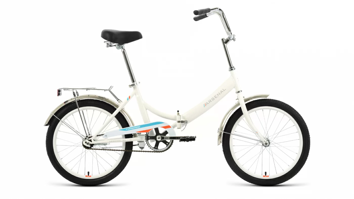 Реальное фото Велосипед Forward Arsenal 20 1.0 скл. (2022) белый/оранжевый RBK22FW20529 от магазина СпортСЕ