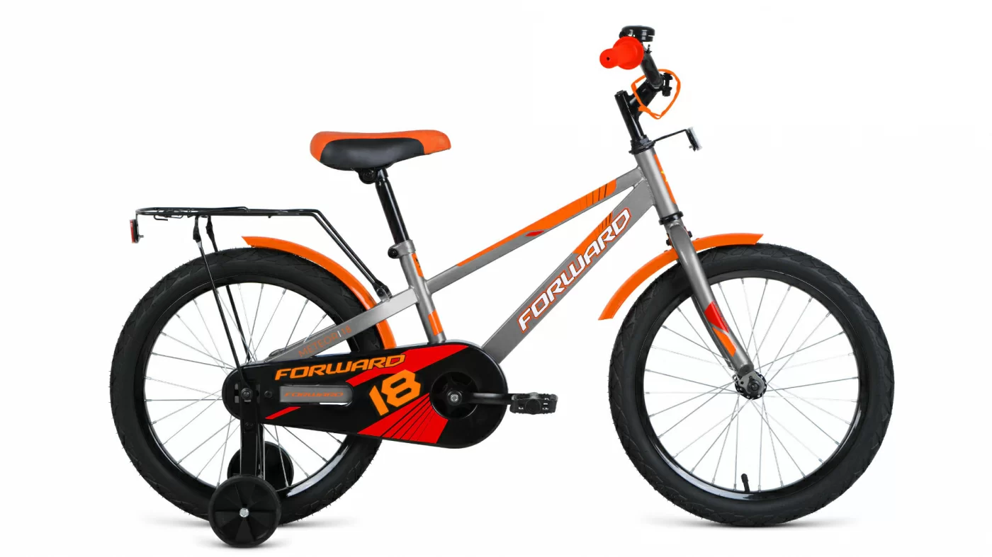 Реальное фото Велосипед Forward Meteor 18 (2020-2021) серый/оранжевый 1BKW1K1D1029 от магазина СпортСЕ