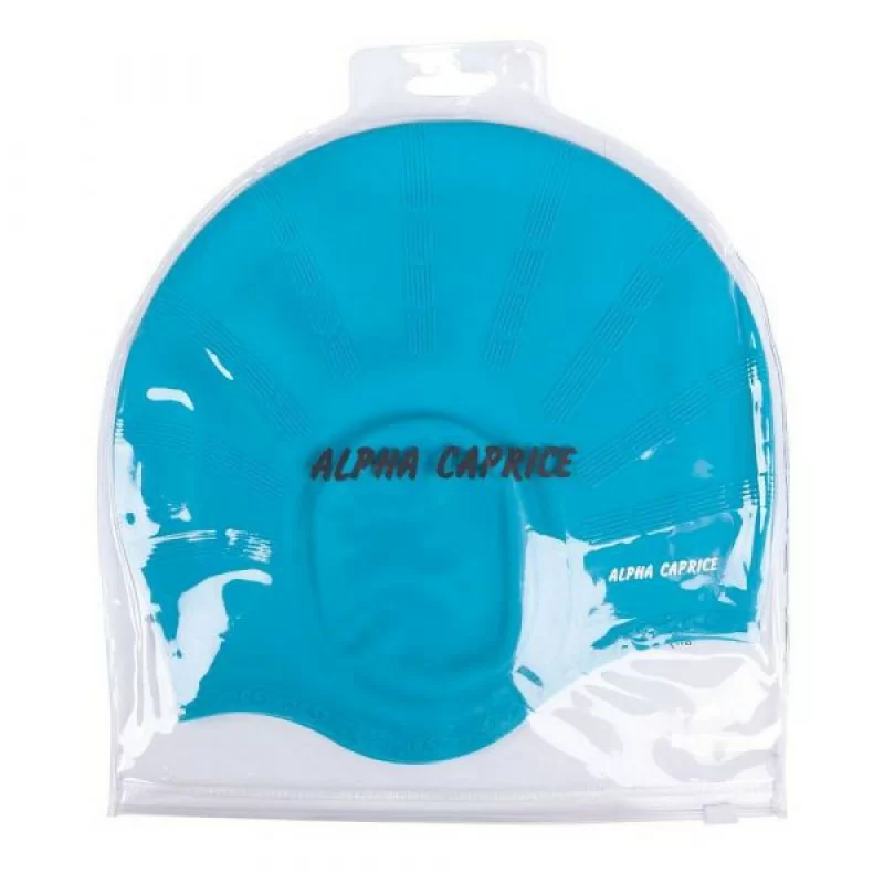 Реальное фото Шапочка для плавания Alpha Caprice SCU с ушами turquoise от магазина СпортСЕ