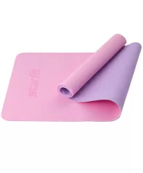 Коврик для йоги StarFit FM-201 TPE 183x61x0,4 см розовый пастель/фиолет пастель ЦБ-00001562