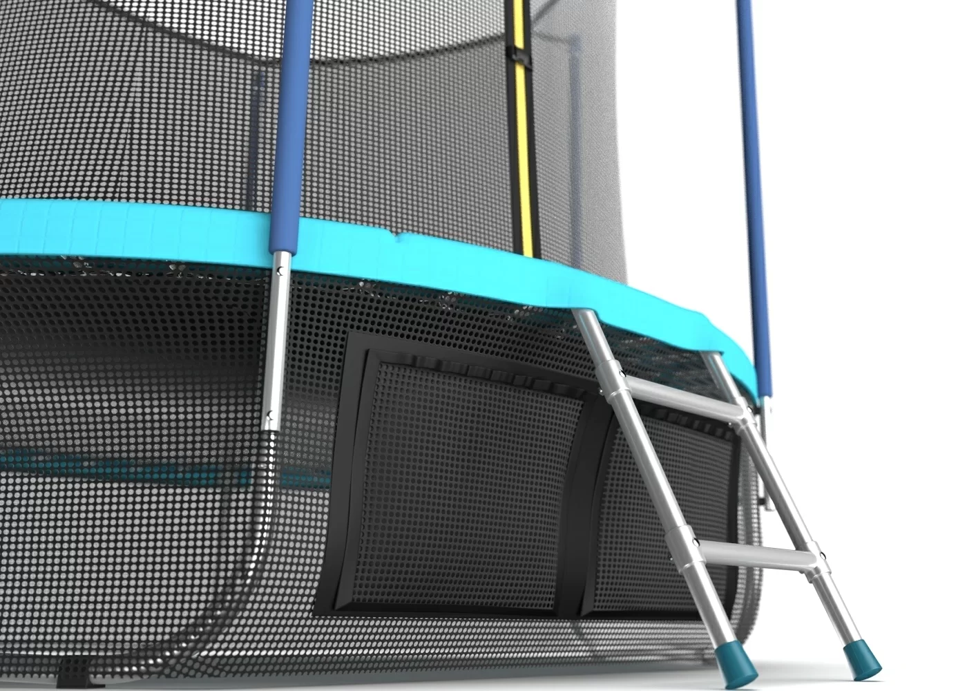 Реальное фото EVO JUMP Internal 10ft (Wave). Батут с внутренней сеткой и лестницей, диаметр 10ft (морская волна) + нижняя сеть от магазина СпортСЕ