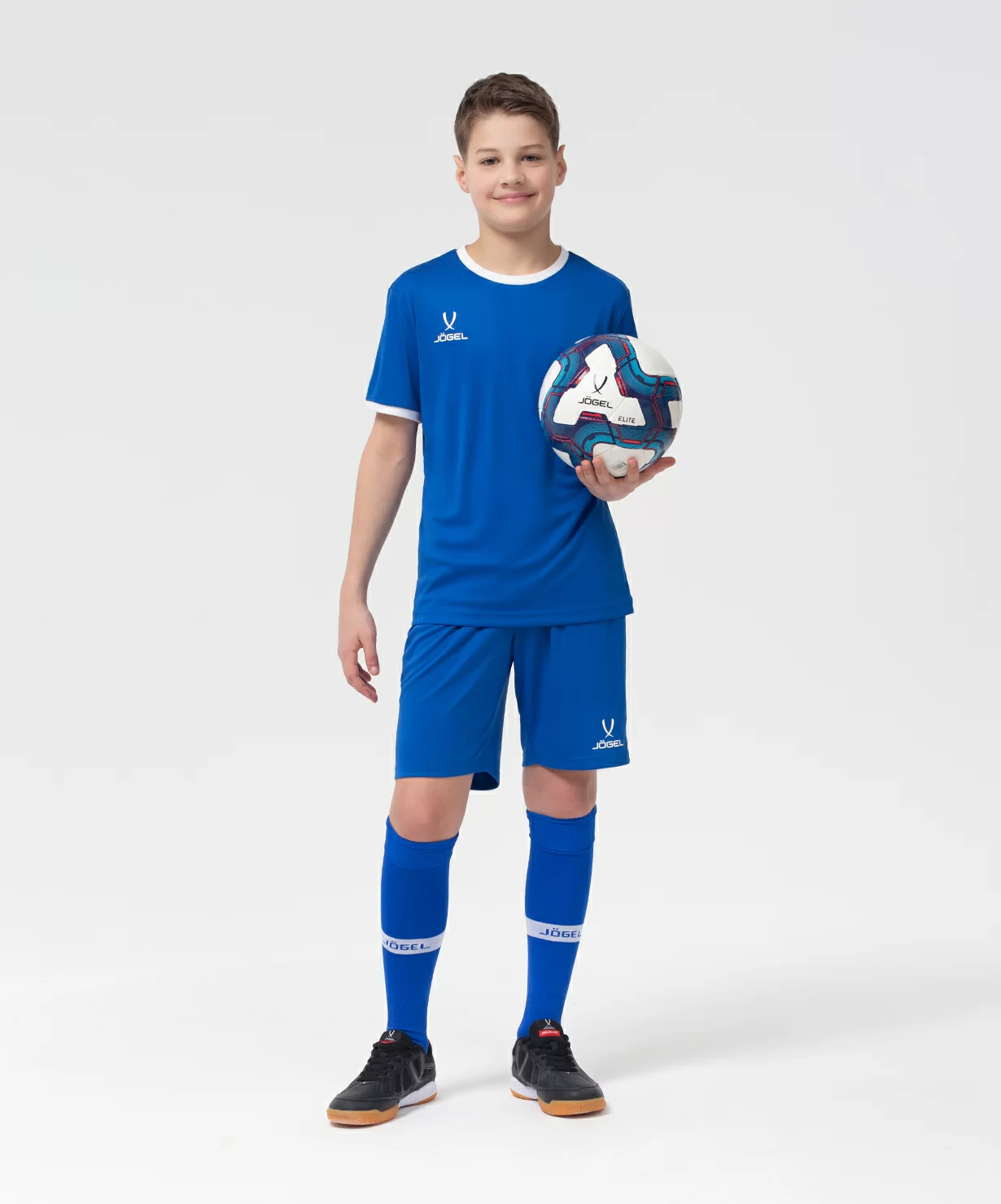 Реальное фото Футболка футбольная CAMP Origin, синий/белый, детский от магазина СпортСЕ