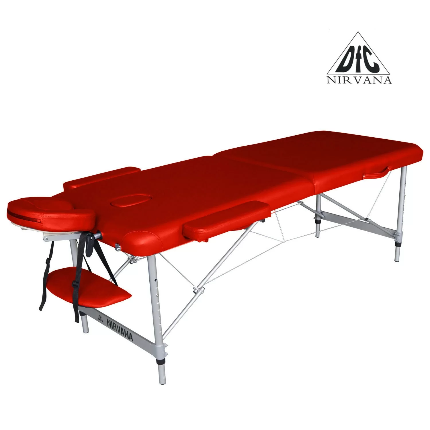 Реальное фото Массажный стол DFC NIRVANA, Elegant OPTIMA,  186х60х4 см, алюм. ножки, цвет красный (red) от магазина СпортСЕ