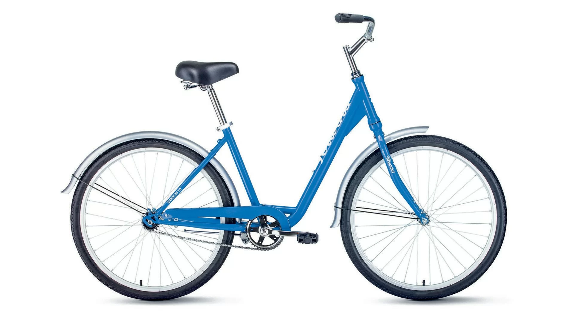Реальное фото Велосипед Forward Grace 26 1.0 (2020) синий/белый RBKW08N61002 от магазина СпортСЕ