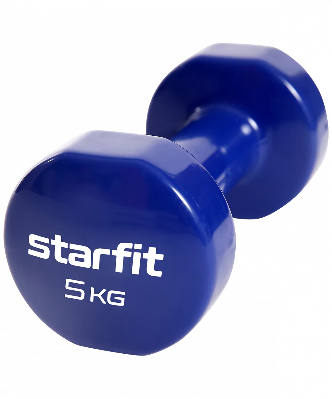Реальное фото Гантель виниловая 5 кг StarFit Core DB-101 темно-синий (1 шт) УТ-00018827 от магазина СпортСЕ