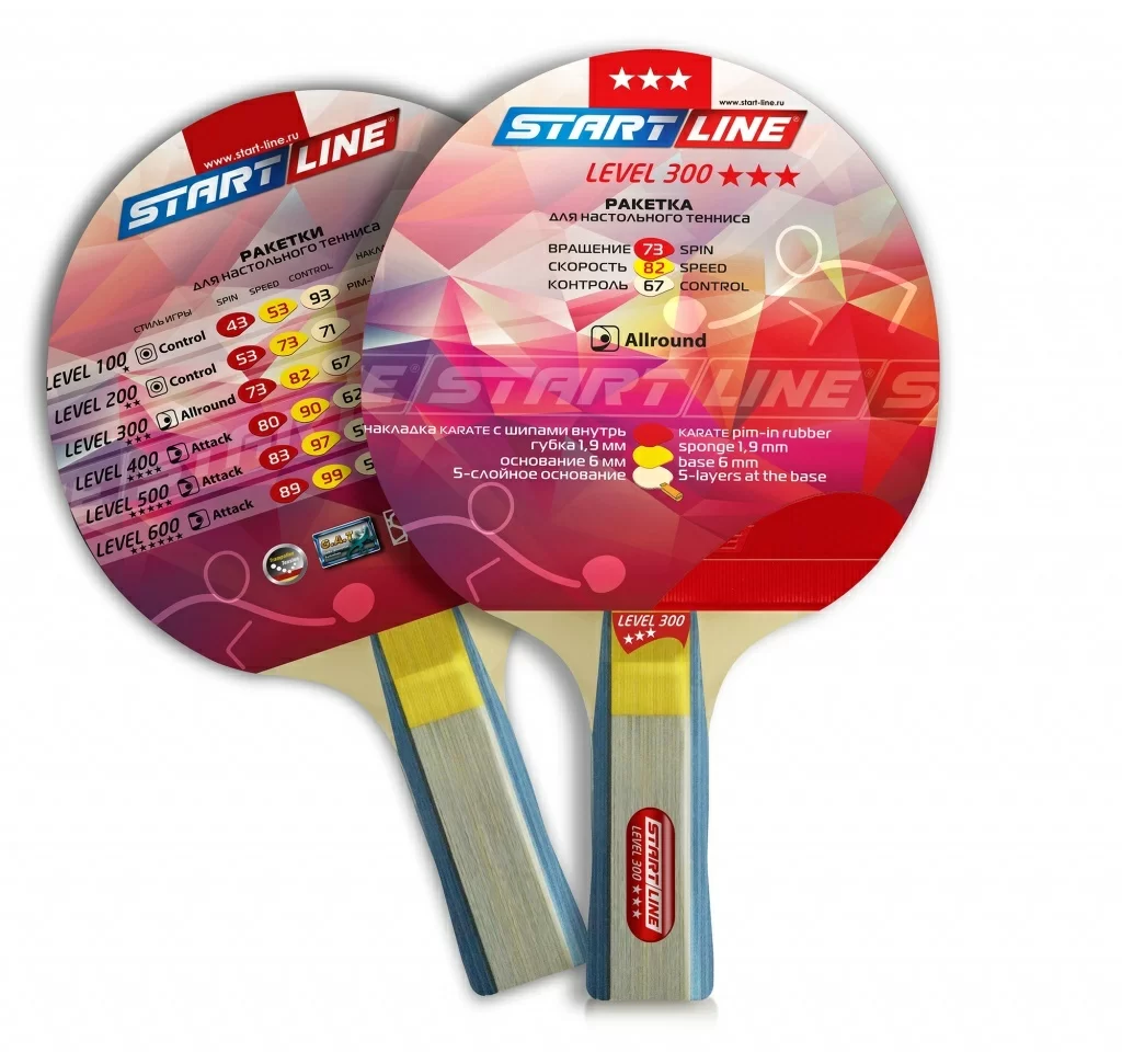 Реальное фото Ракетка для настольного тенниса Start line Level 300 New (анатом.) 12401 от магазина СпортСЕ