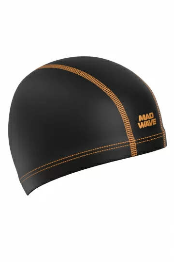 Реальное фото Шапочка для плавания Mad Wave Ergofit Lycra black M0527 01 0 01W от магазина СпортСЕ