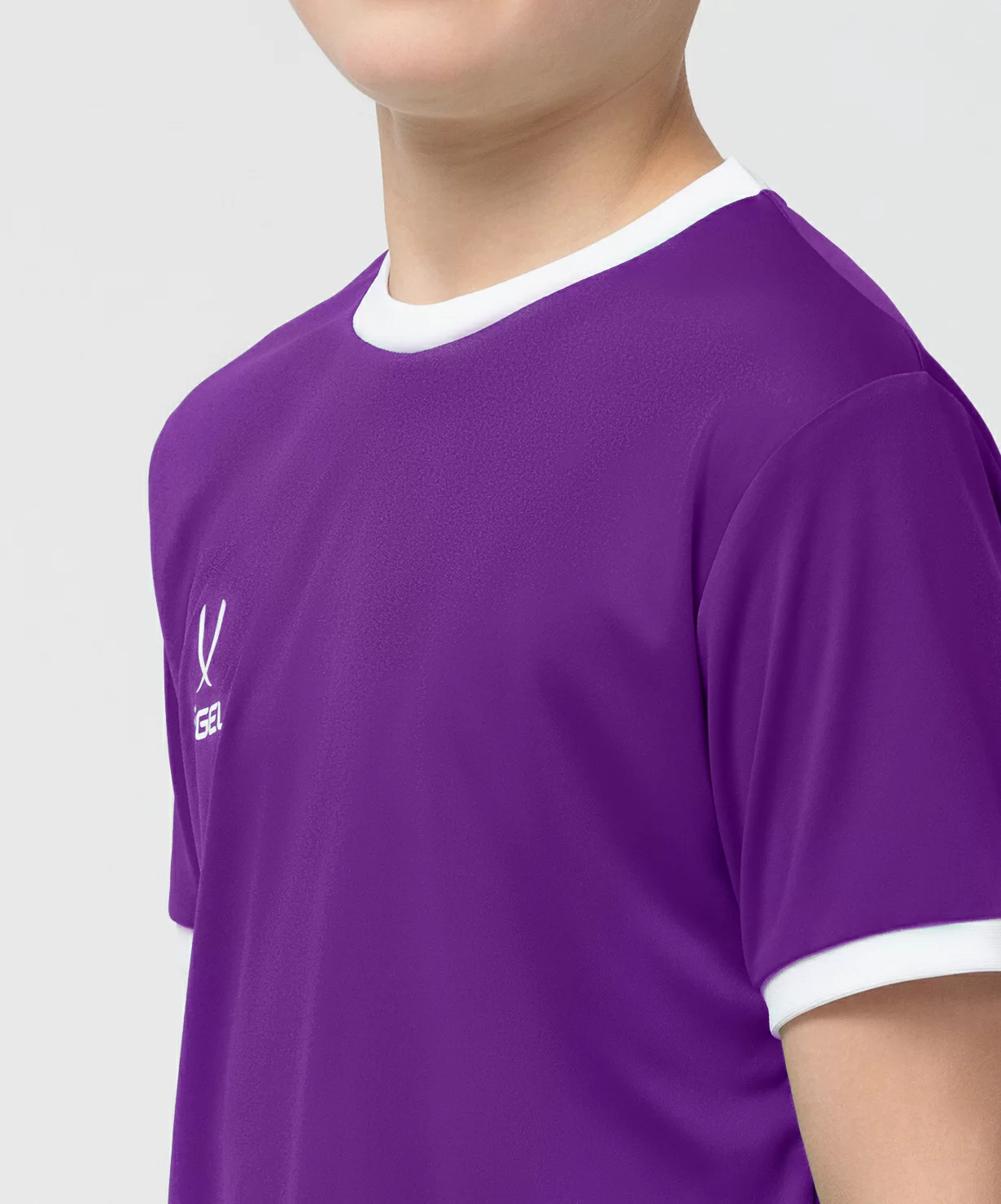 Реальное фото Футболка футбольная CAMP Origin, фиолетовый/белый, детский от магазина СпортСЕ
