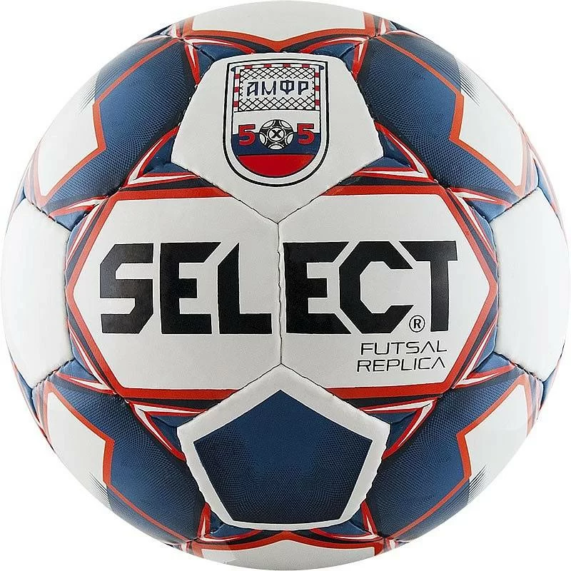 Реальное фото Мяч футзальный Select Futsal Replica №4 АМФР РФС бел/син/красн 850618 от магазина СпортСЕ
