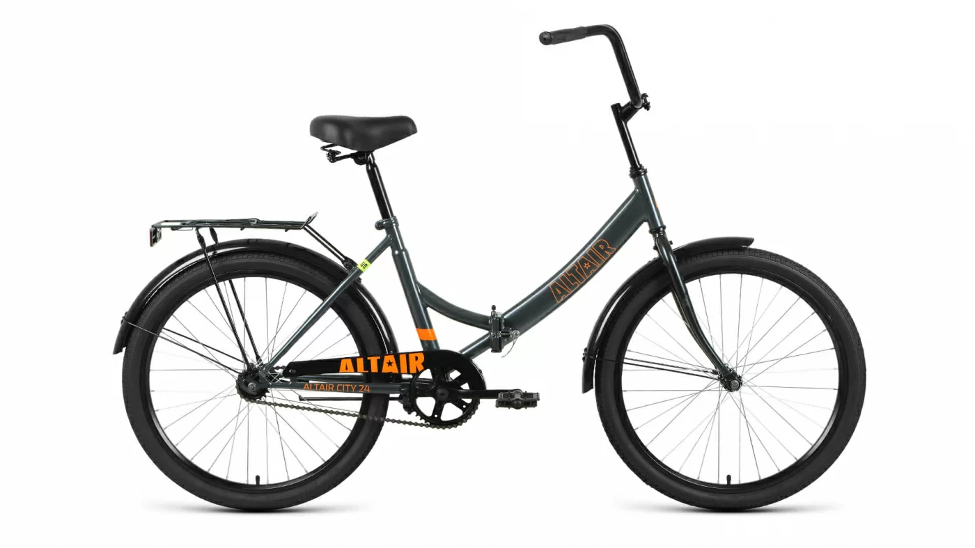 Реальное фото Велосипед Altair City 24 скл (2022) темно-серый/оранжевый RBK22AL24010 от магазина СпортСЕ