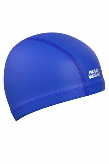 Реальное фото Шапочка для плавания Mad Wave PUT Coated blue M0585 01 0 04W от магазина СпортСЕ