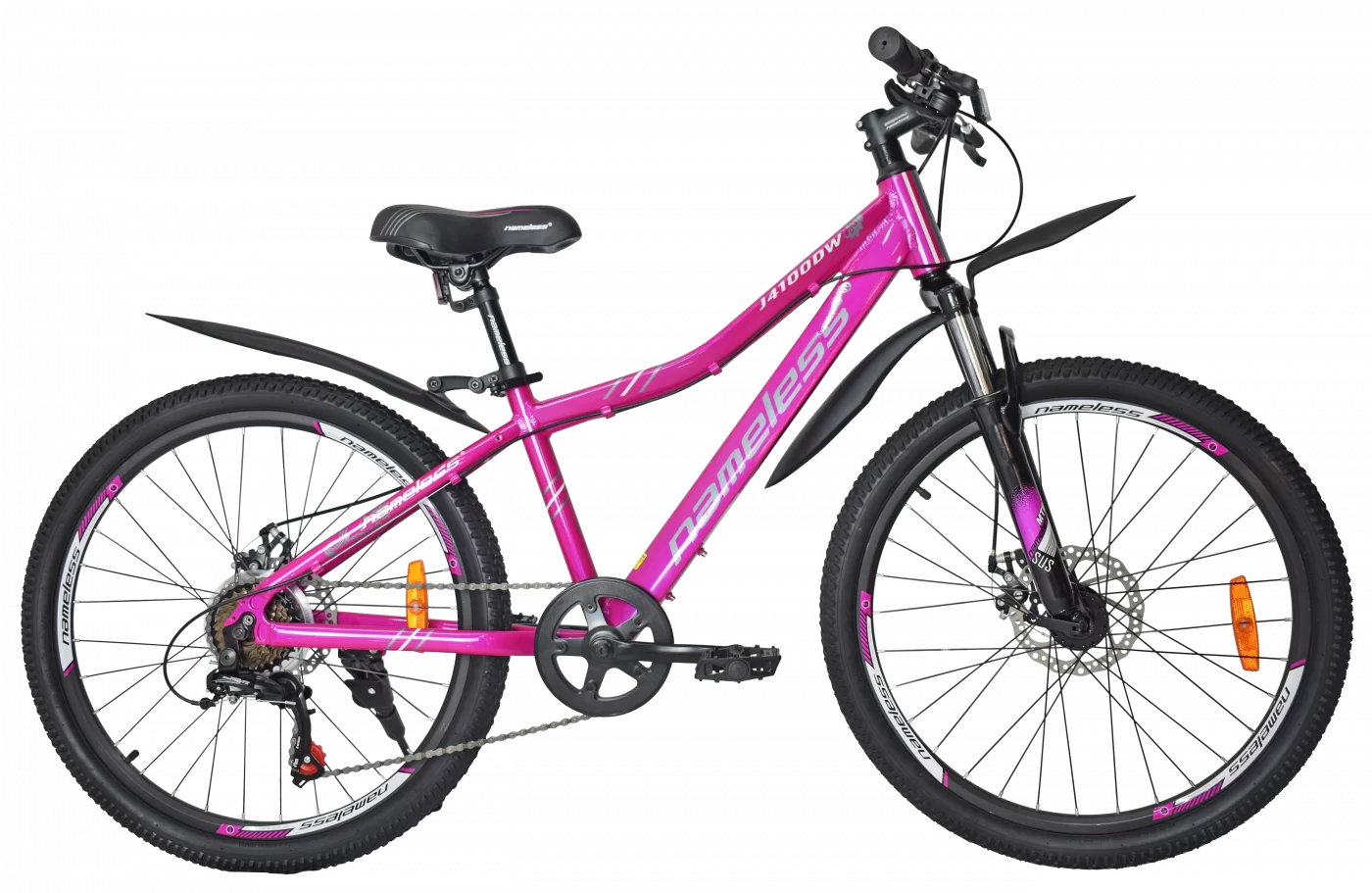 Реальное фото Велосипед 24" Nameless J4100DW, фиолетовый/серый, 13" от магазина СпортСЕ