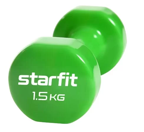 Реальное фото Гантели виниловые 1.5 кг StarFit Core DB-101 зеленый (пара) УТ-00020382 от магазина СпортСЕ