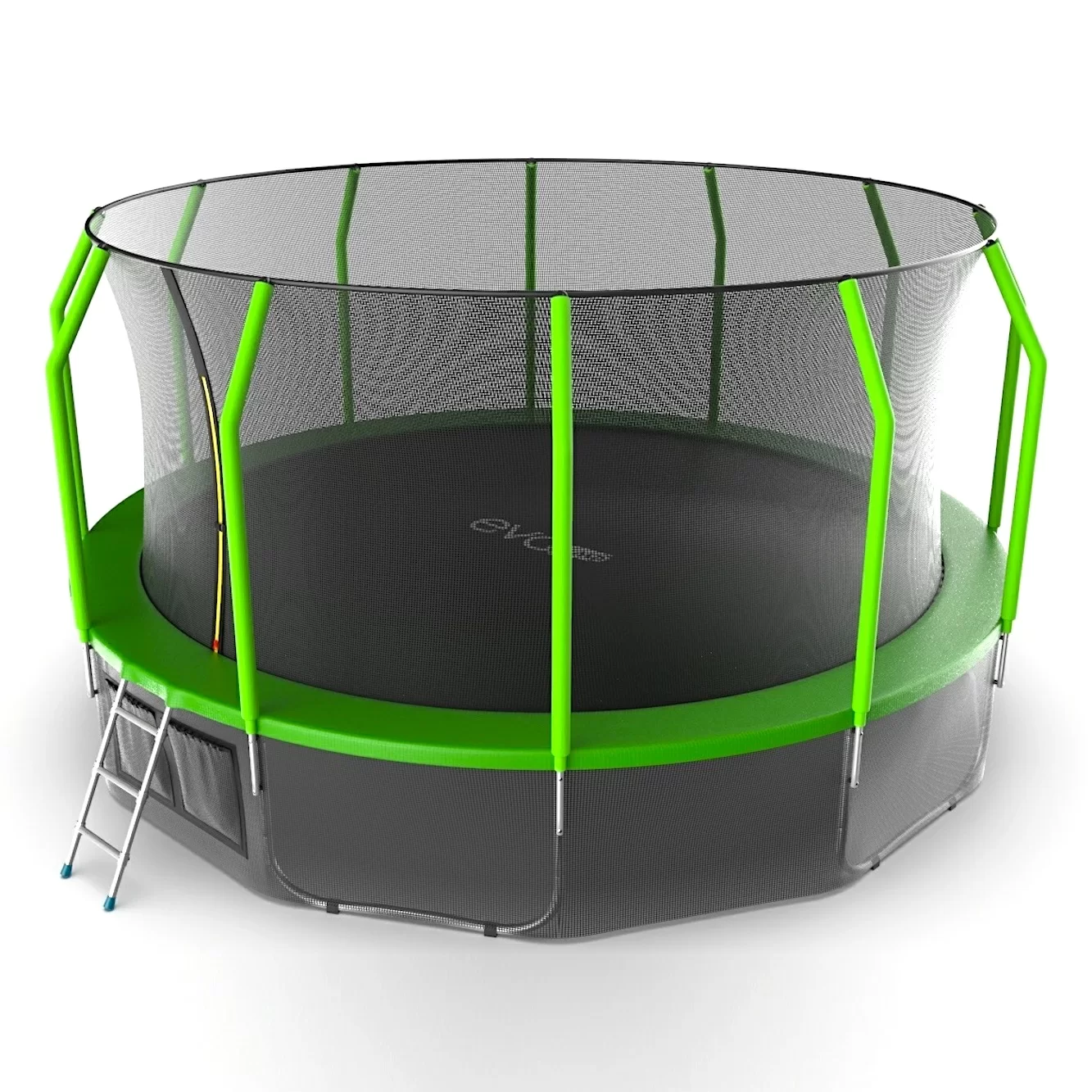 Реальное фото EVO JUMP Cosmo 16ft (Green) + Lower net. Батут с внутренней сеткой и лестницей, диаметр 16ft (зеленый) + нижняя сеть от магазина СпортСЕ