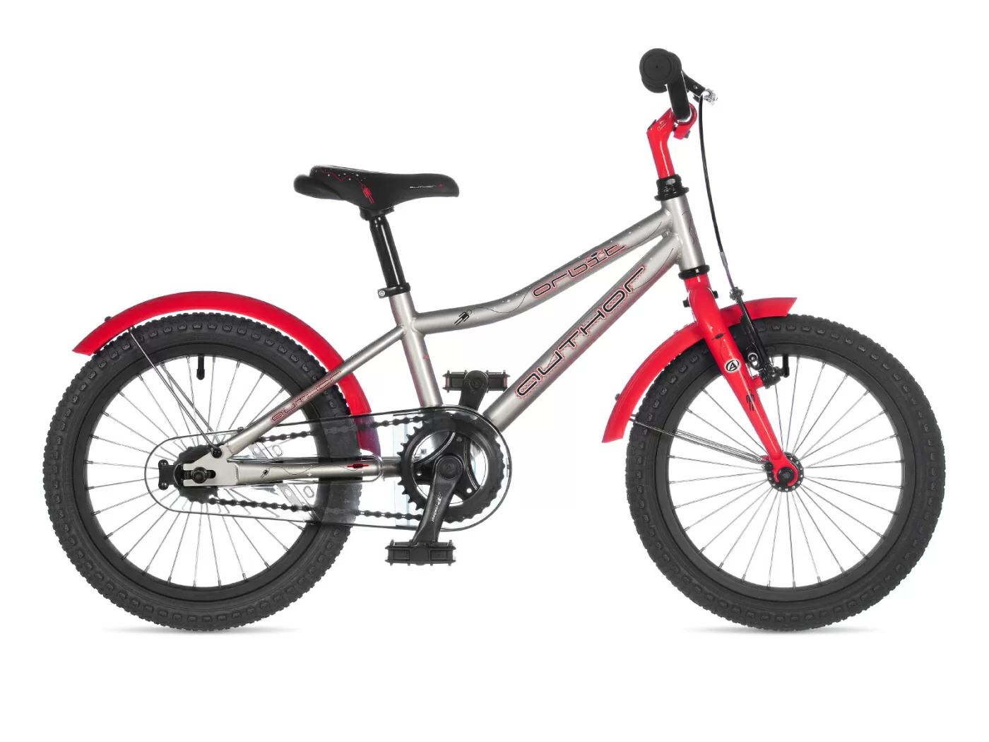 Реальное фото Велосипед детский AUTHOR Orbit 2021 Серебряно-красный от магазина СпортСЕ