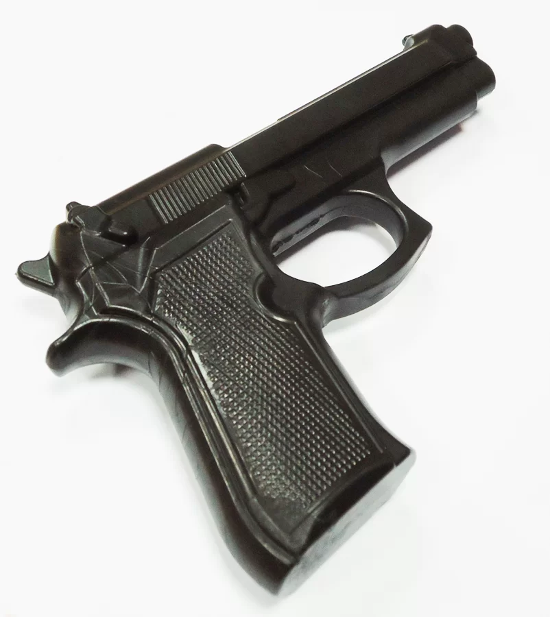 Реальное фото Пистолет тренировочный ПТ-2М мягкий термоэластопласт 320гр. черный 10014311 от магазина СпортСЕ