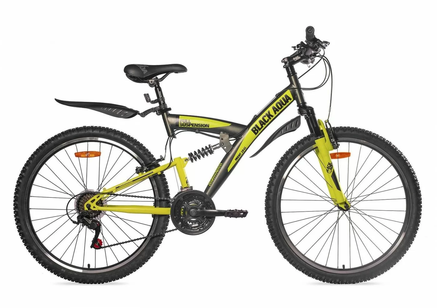 Реальное фото Велосипед Black Aqua Mount 1641 V 26" хаки-лимонный GL-308V от магазина СпортСЕ