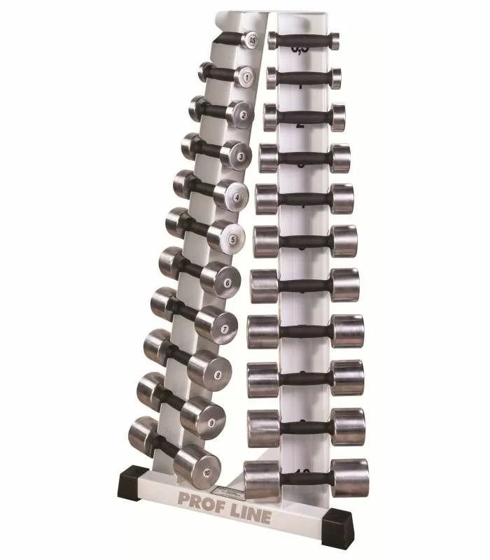 Реальное фото Стойка с набором хромированных гантелей от 0,5 до 10 кг INTERATLETIK GYM ST-410 от магазина СпортСЕ