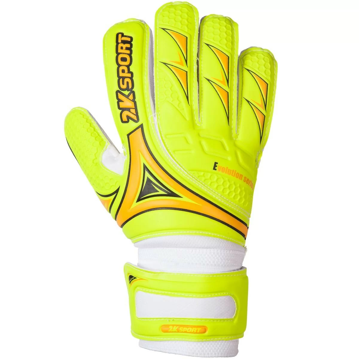 Реальное фото Перчатки вратарские 2K Sport Evolution neon-lemon/orange 124915 от магазина СпортСЕ
