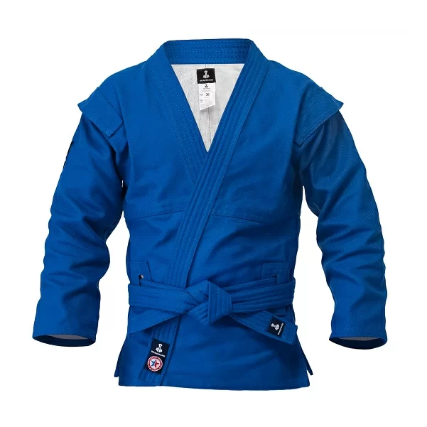 Реальное фото Куртка для самбо Bravegard Ascend ВФС синий от магазина СпортСЕ