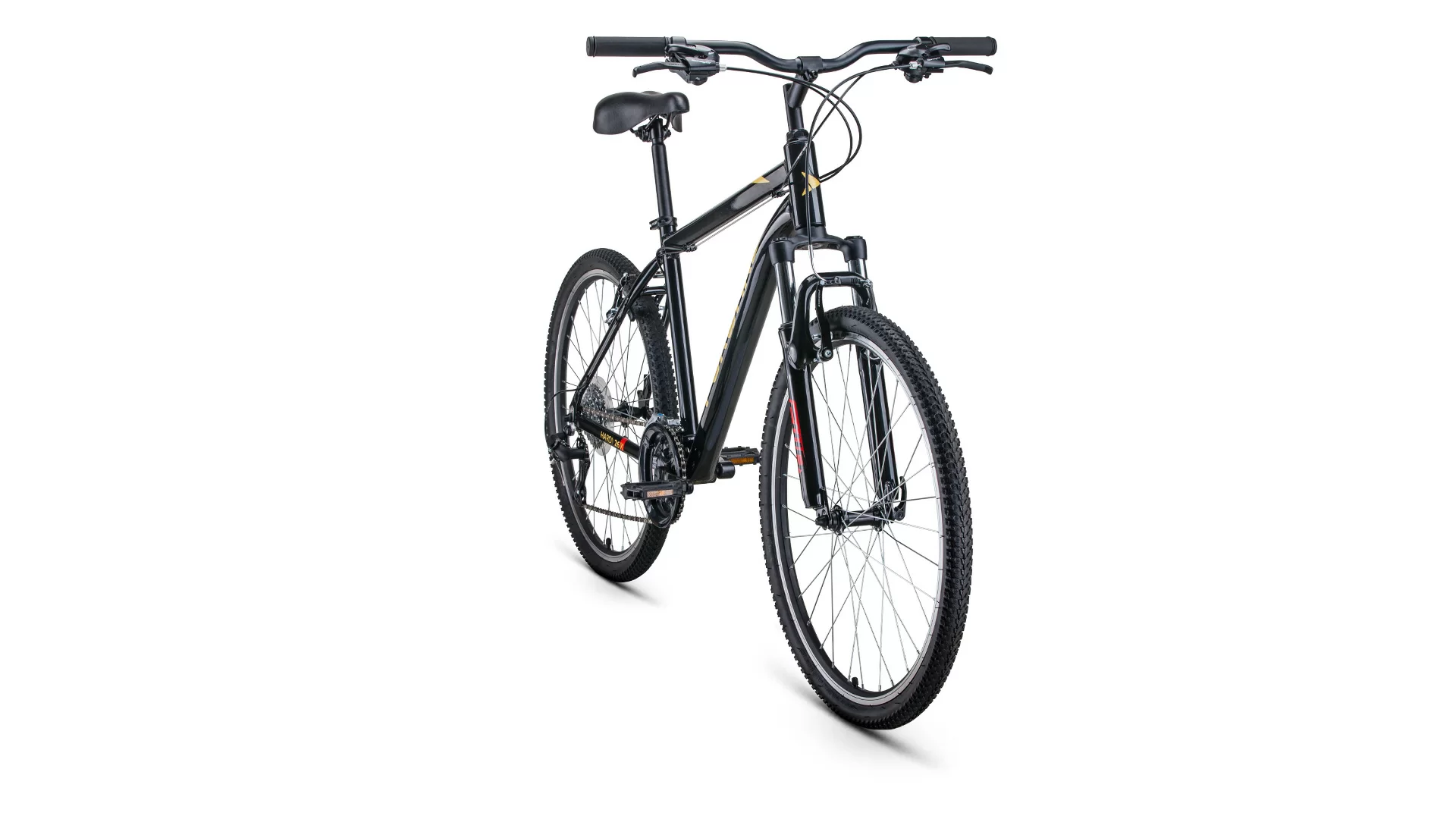 Реальное фото Велосипед Forward Hardi 26 X (2021) черный/желтый  1BKW1M36G002 от магазина СпортСЕ