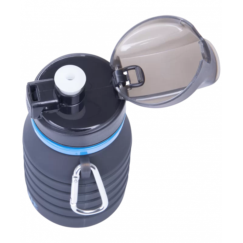 Реальное фото Бутылка для воды StarFit FB-100 с карабином складная серый УТ-00019225 от магазина СпортСЕ