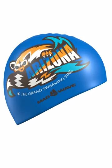 Реальное фото Шапочка для плавания Mad Wave Arizona blue M0558 32 0 00W от магазина СпортСЕ