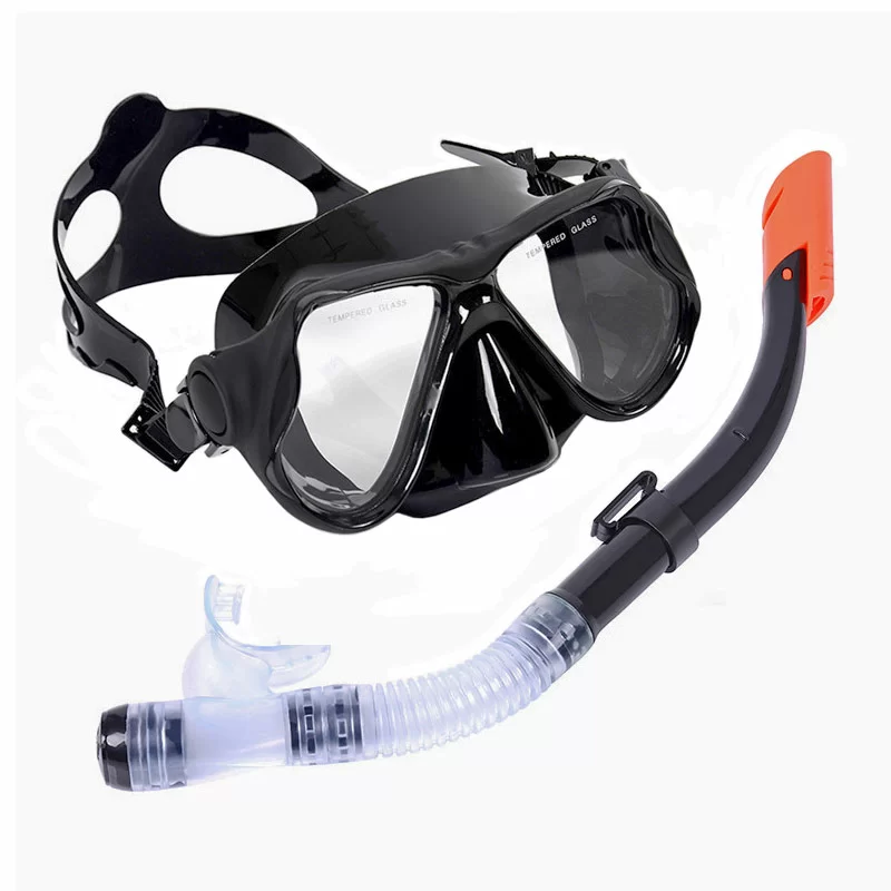 Реальное фото Набор для плавания E33175-8 взрослый маска+трубка (силикон) черный 10020255 от магазина СпортСЕ