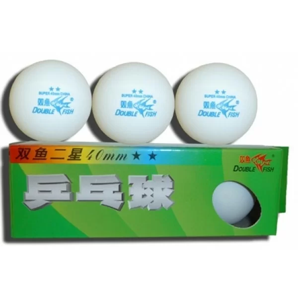 Реальное фото Мяч для настольного тенниса Double Fish 2зв. 40+мм ITTF Appr белый 602257 от магазина СпортСЕ