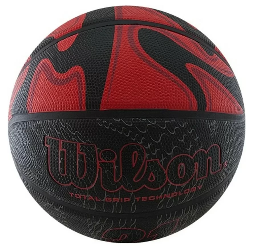 Реальное фото Мяч баскетбольный Wilson 21 Series  №7 красн-чер-сереб WTB2103XB07 от магазина СпортСЕ