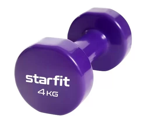 Реальное фото Гантели виниловые 4 кг StarFit Core DB-101 фиолетовый (пара) УТ-00020386 от магазина СпортСЕ