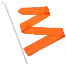 Реальное фото Лента для художественной гимнастики с палочкой 4 м 50 см оранжевый СЕ4 от магазина СпортСЕ