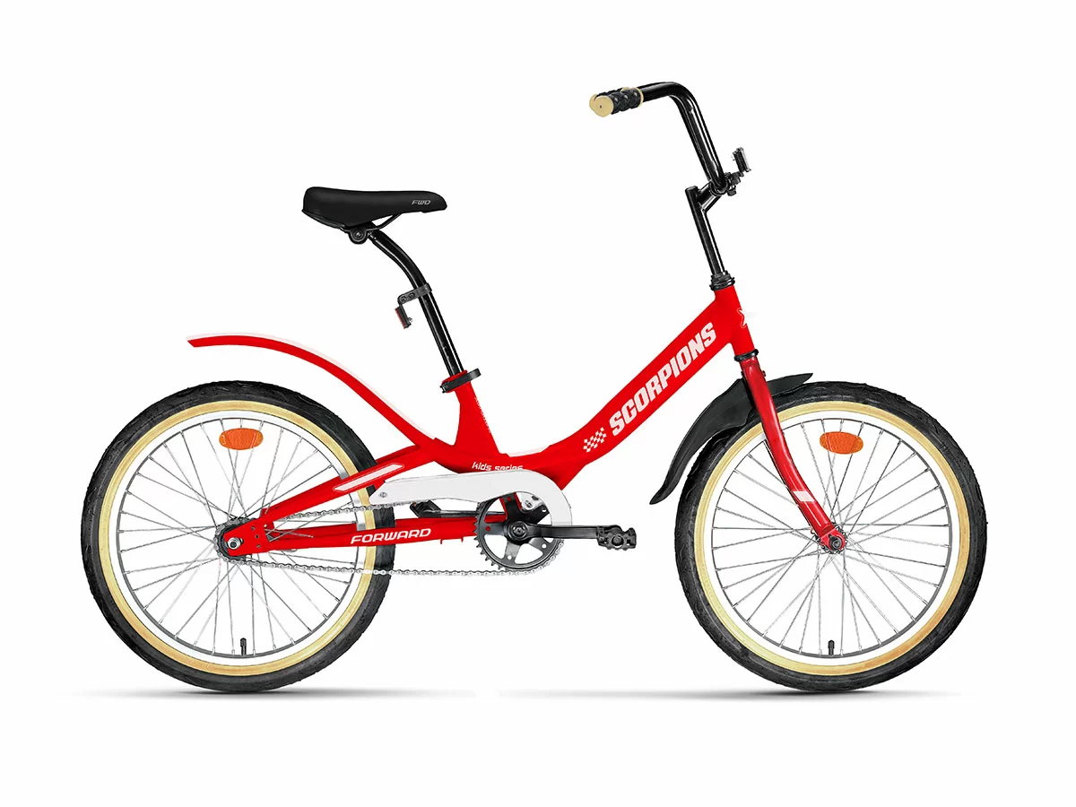 Реальное фото Велосипед Forward Scorpions 20 1.0 (2022) красный/белый RBK22FW20805 от магазина СпортСЕ