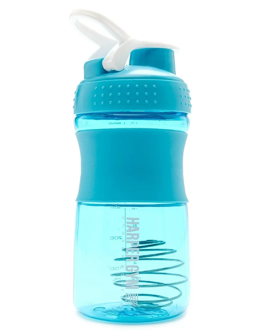 Реальное фото Шейкер Harper Gym Shaker Bottle S19 с венчиком 0.5 л голубой от магазина СпортСЕ