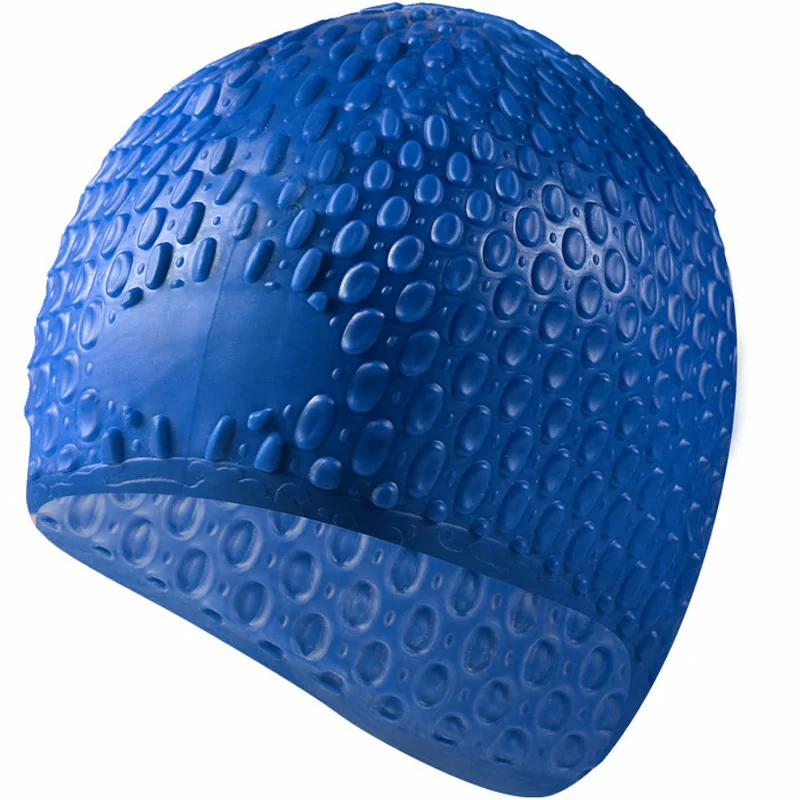 Реальное фото Шапочка для плавания B31519-1 Bubble Cap синий 10021218 от магазина СпортСЕ