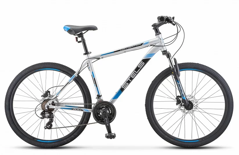 Реальное фото Велосипед Stels Navigator-700 D 27.5" (2020) серебристый/синий F010 от магазина СпортСЕ