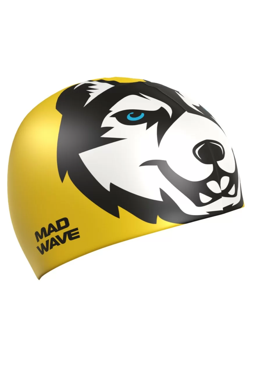 Реальное фото Шапочка для плавания Mad Wave Husky Yellow M0557 10 0 06W от магазина СпортСЕ