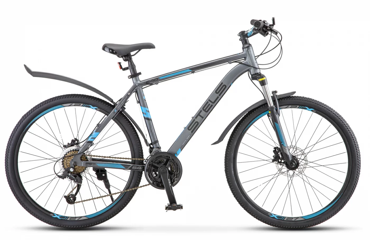 Реальное фото Велосипед Stels Navigator-640 D 26" (2021) серый/синий V010 от магазина СпортСЕ