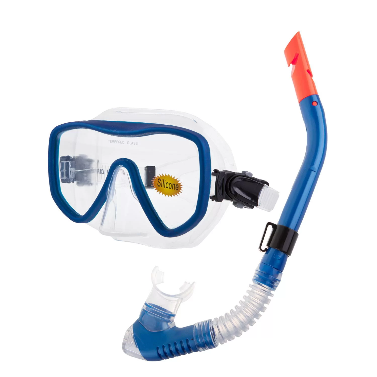 Реальное фото Набор для плавания Alpha Caprice (маска+трубка) MS-1327S40 СИЛИКОН blue от магазина СпортСЕ