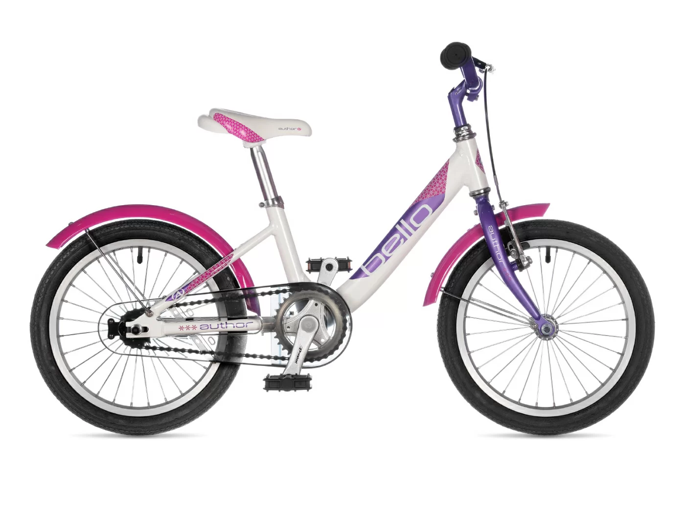 Реальное фото Велосипед детский AUTHOR Bello 2022 Бело-фиолетовый от магазина СпортСЕ