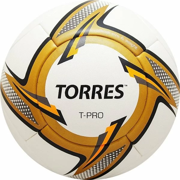 Реальное фото Мяч футбольный Torres T-Pro №5 14 панел. PU бело-золот F31899 от магазина СпортСЕ