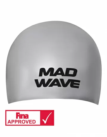 Реальное фото Шапочка для плавания Mad Wave Soft Fina Approved M silver M0533 01 2 12W от магазина СпортСЕ
