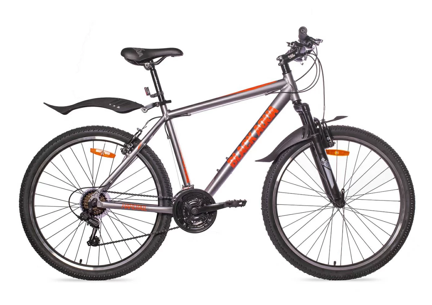 Реальное фото Велосипед Black Aqua Cross 2651 MV matt 26" серый-оранжевый РФ GL-317VTR от магазина СпортСЕ