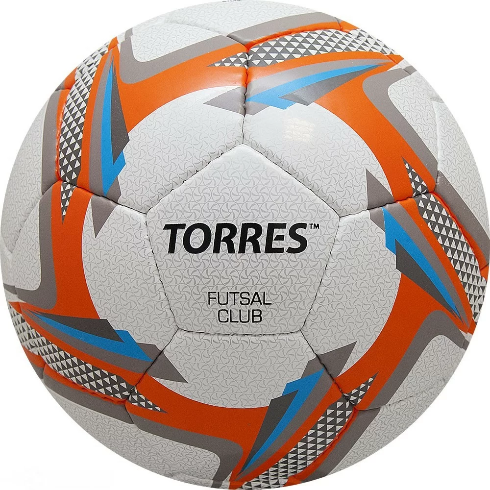 Реальное фото Мяч футзальный Torres Futsal Club р.4 32 п. PU 4 подкл.сл, руч.сш,бел-оранж-сер F31884 от магазина СпортСЕ