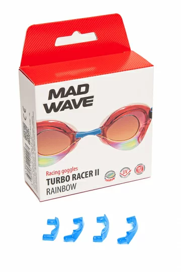 Реальное фото Очки для плавания Mad Wave Turbo Racer II Rainbow стартовые Red M0458 06 0 05W от магазина СпортСЕ