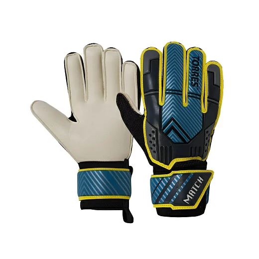 Реальное фото Перчатки вратарские Torres Match черно-сине-желтый FG05216 от магазина СпортСЕ