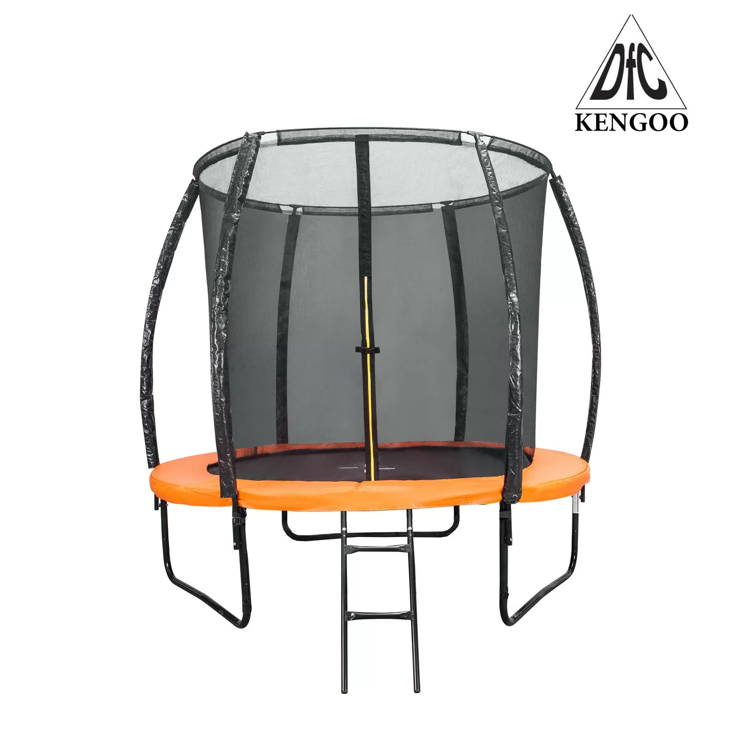 Реальное фото Батут DFC KENGOO II 8ft внутр.сетка, лестница, оранж/черн (244см) 8FT-BAS-BO от магазина СпортСЕ